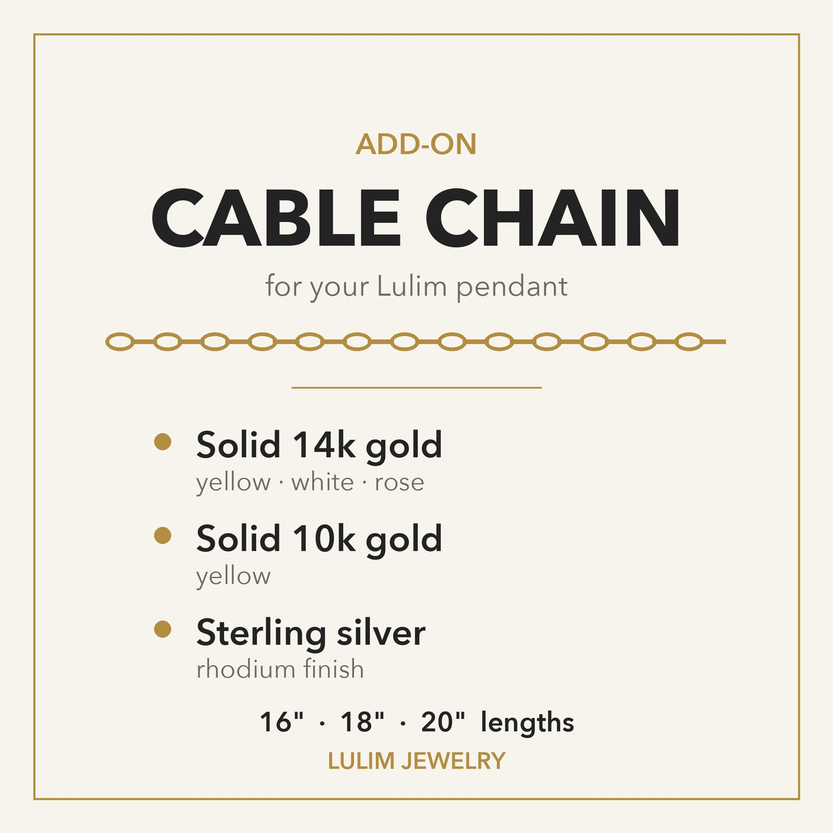 Cable chain add-on