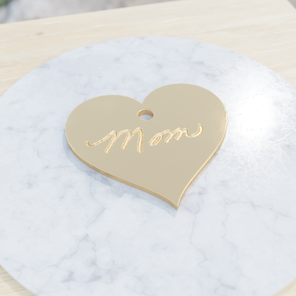 Heart Charm in Solid 10k Gold