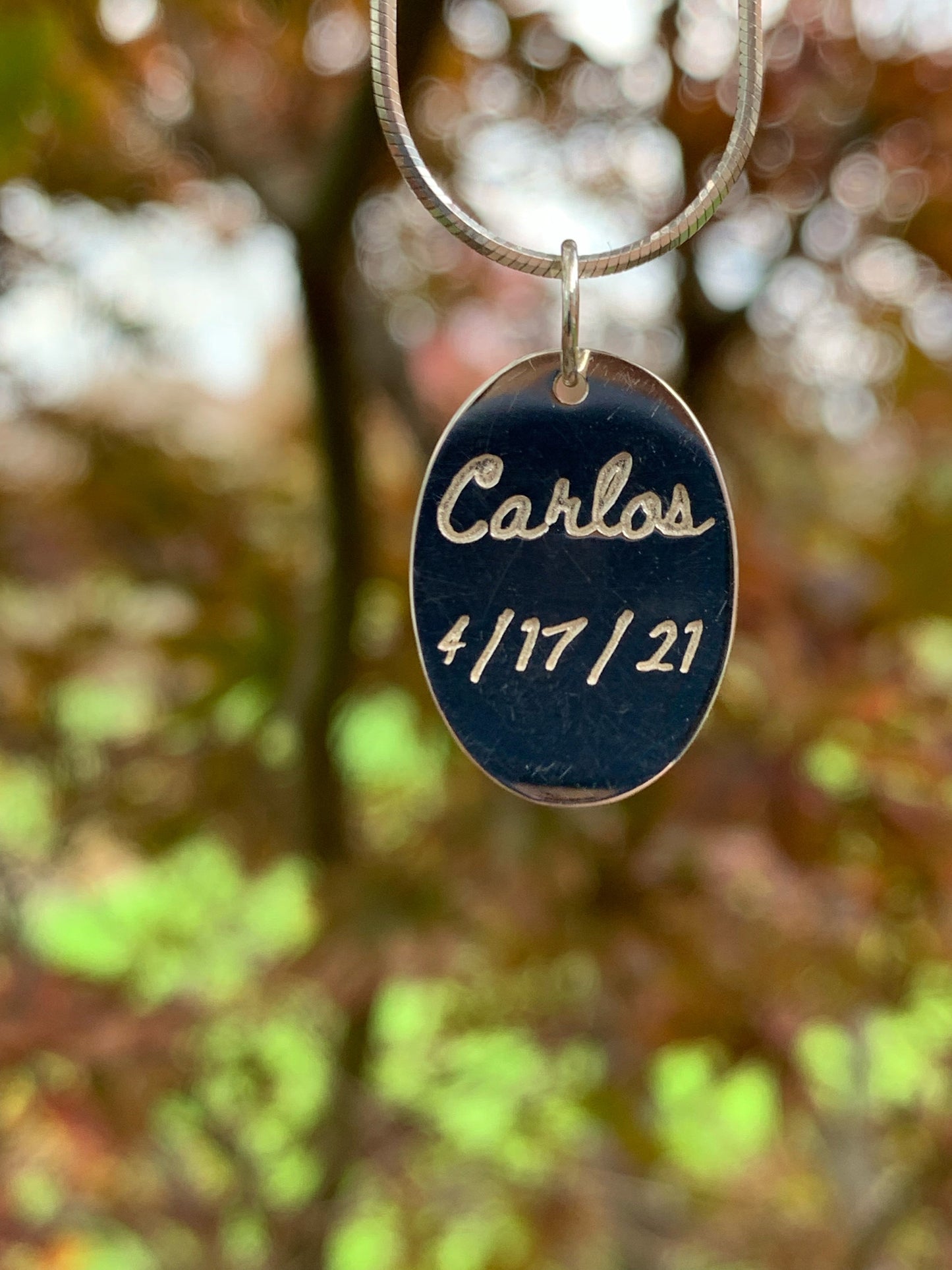 Newborn Footprint Engraved Pendant - Round or Heart - Solid Gold