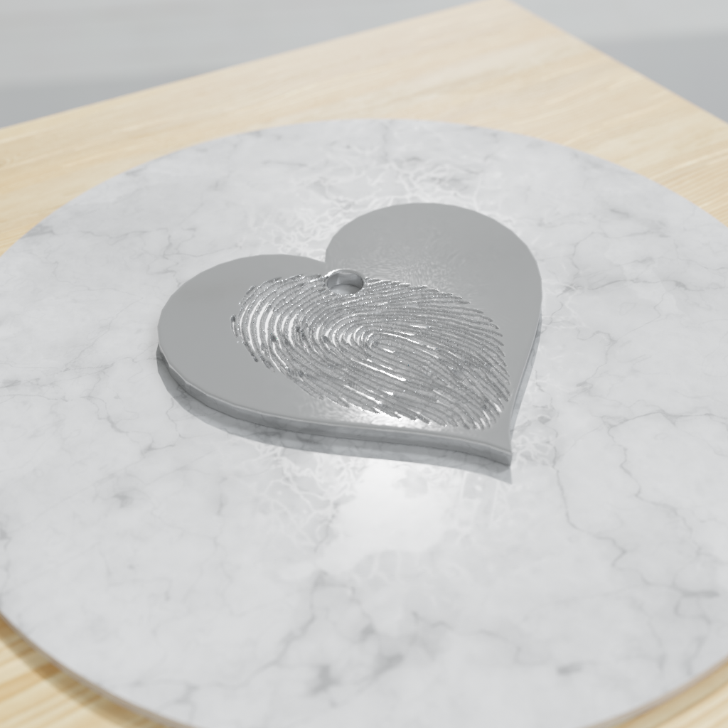 Heart Charm in Sterling Silver