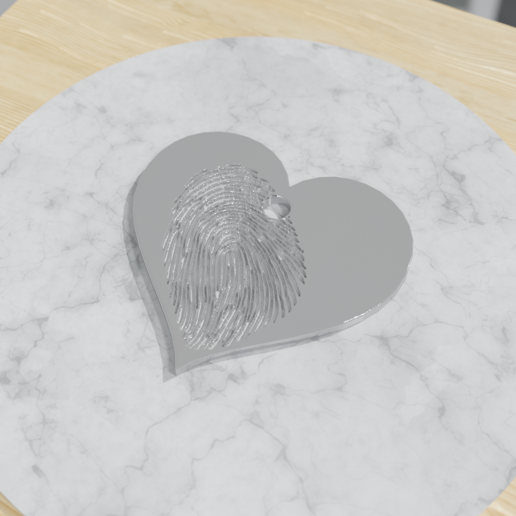 Heart Charm in Sterling Silver