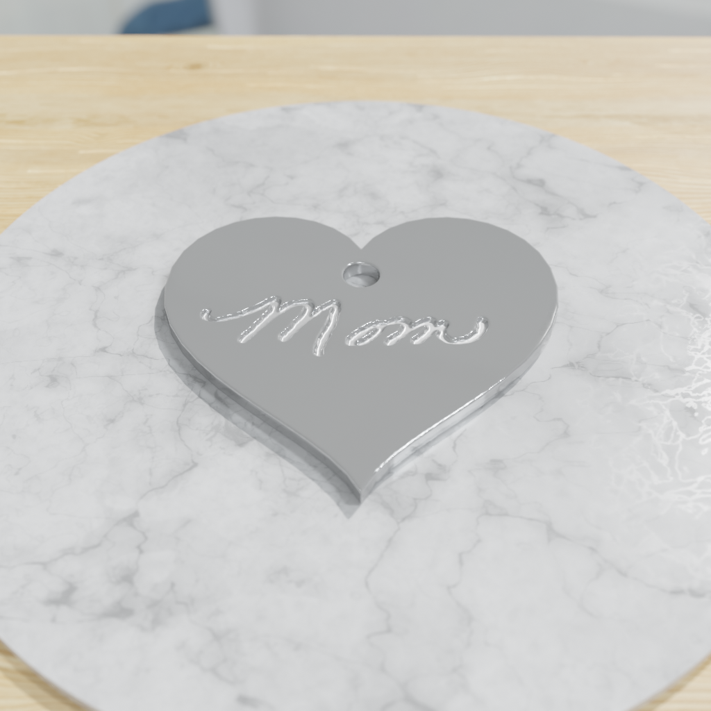 Heart Charm in Sterling Silver