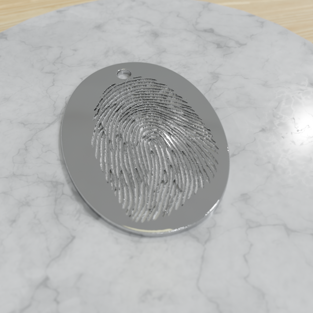 Round Charm in Sterling Silver