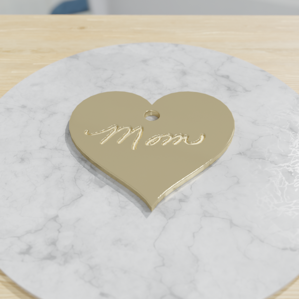 Heart Charm in Solid 10k Gold