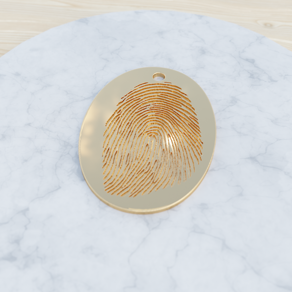 Round Charm in Solid Gold